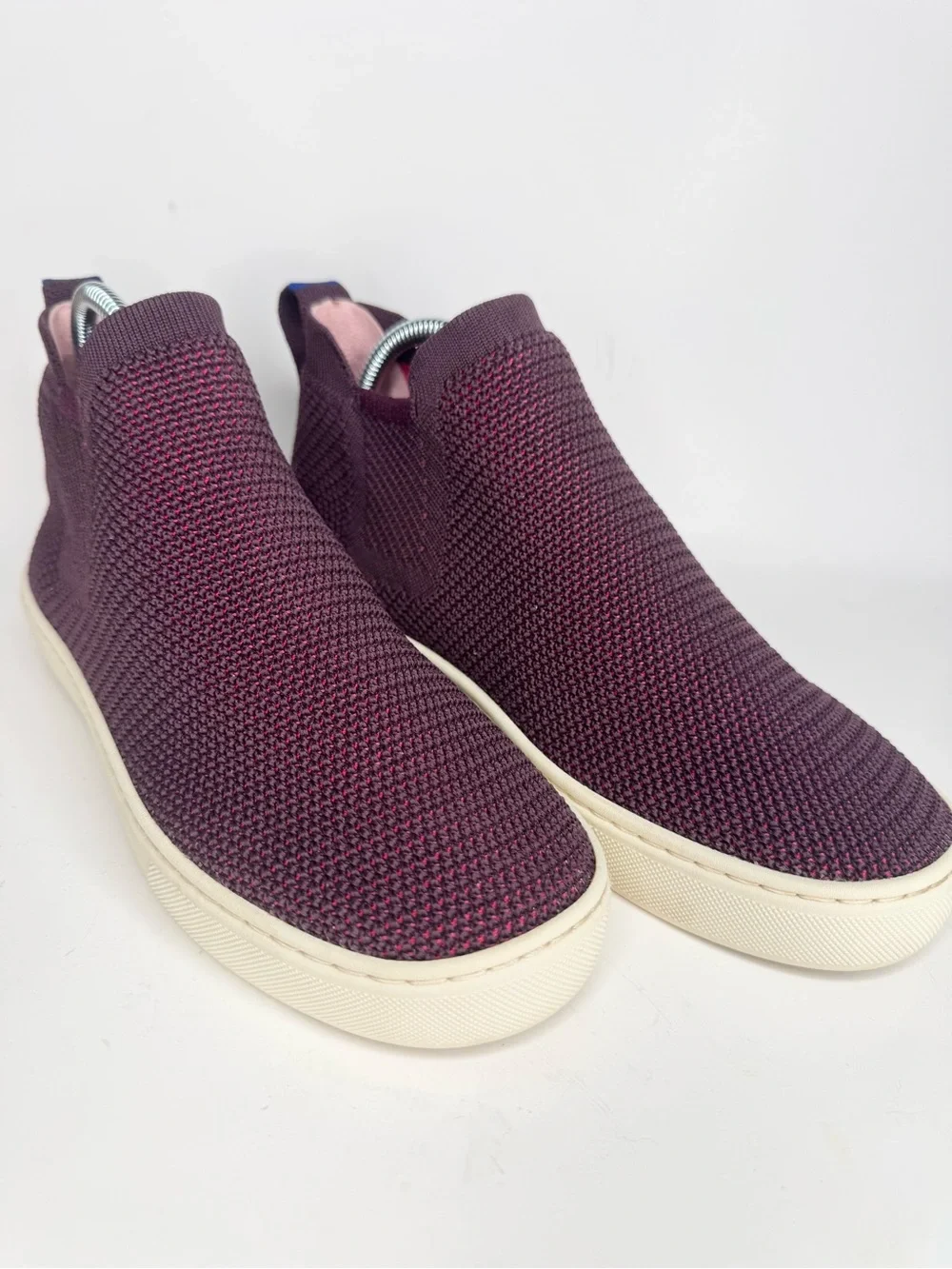 Rothy's The Chelsea Women’s 6 Berry Lattice Knit Pull On Ankle Boots Casual